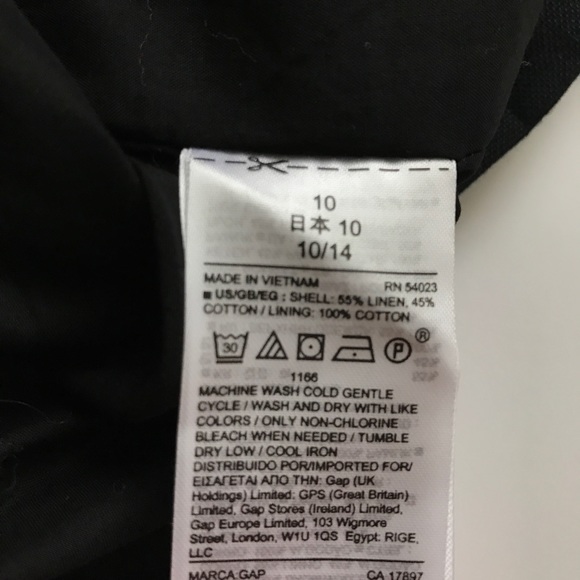 GAP Front Button Black Linen Skirt Fall Sz 10 NWT - Picture 6 of 6
